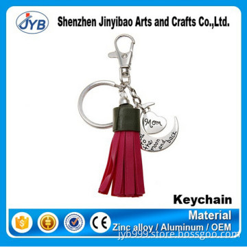Carabiner Keychain Type and custom logo pu tassel keychain for handbag